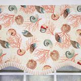 RLF Home 100% Cotton Nautilus Provance With Ivory Lining Rod Pocket Window Valance 50" x 17" Orange