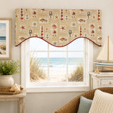 RLF Home 100% Cotton Baywatch Cornice With Ivory Lining Rod Pocket Window Valance 50" x 17" Beige