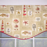 RLF Home 100% Cotton Baywatch Cornice With Ivory Lining Rod Pocket Window Valance 50" x 17" Beige