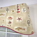RLF Home 100% Cotton Baywatch Cornice With Ivory Lining Rod Pocket Window Valance 50" x 17" Beige