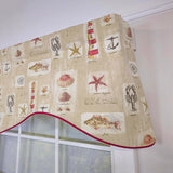 RLF Home 100% Cotton Baywatch Cornice With Ivory Lining Rod Pocket Window Valance 50" x 17" Beige