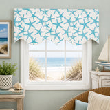 RLF Home 100% Cotton StarFish Regal With Ivory Lining Rod Pocket Window Valance 50" x 17" Aqua
