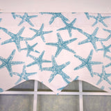 RLF Home 100% Cotton StarFish Regal With Ivory Lining Rod Pocket Window Valance 50" x 17" Aqua