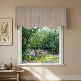 RLF Home French Stripe Regal Window Valance 100% Cotton Lined Rod Pocket 50" x 17" Beige