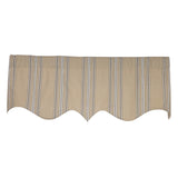 RLF Home French Stripe Regal Window Valance 100% Cotton Lined Rod Pocket 50" x 17" Beige