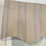 RLF Home French Stripe Regal Window Valance 100% Cotton Lined Rod Pocket 50" x 17" Beige