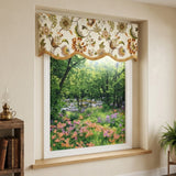 RLF Home Tanzibar Ruffled Provance Window Valance 100% Cotton Lined Rod Pocket 50" x 17" Orange