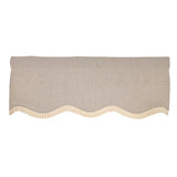 RLF Home Denton Ruffled Provance Window Valance 100% Cotton Lined Rod Pocket 50" x 17" Beige