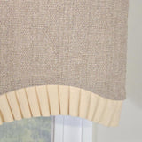 RLF Home Denton Ruffled Provance Window Valance 100% Cotton Lined Rod Pocket 50" x 17" Beige