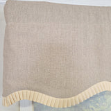 RLF Home Denton Ruffled Provance Window Valance 100% Cotton Lined Rod Pocket 50" x 17" Beige