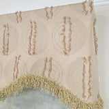 RLF Home Shaggy Trimmed Cornice Window Valance 100% Cotton Lined Rod Pocket 50" x 17" Beige