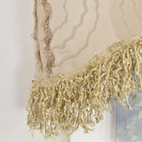 RLF Home Shaggy Trimmed Cornice Window Valance 100% Cotton Lined Rod Pocket 50" x 17" Beige
