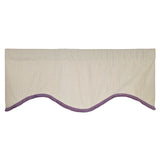 RLF Home Lilac Stripe Trimmed Cornice Window Valance 100% Cotton Lined Rod Pocket 50" x 17" Purple