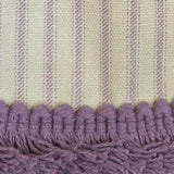 RLF Home Lilac Stripe Trimmed Cornice Window Valance 100% Cotton Lined Rod Pocket 50" x 17" Purple