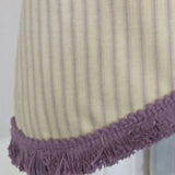 RLF Home Lilac Stripe Trimmed Cornice Window Valance 100% Cotton Lined Rod Pocket 50" x 17" Purple