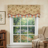 RLF Home Palm Springs Trimmed Glory Window Valance 100% Cotton Lined Rod Pocket 50" x 17" Beige