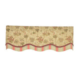 RLF Home Palm Springs Trimmed Glory Window Valance 100% Cotton Lined Rod Pocket 50" x 17" Beige