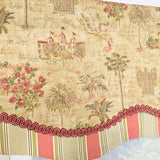RLF Home Palm Springs Trimmed Glory Window Valance 100% Cotton Lined Rod Pocket 50" x 17" Beige