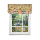 RLF Home Palm Springs Trimmed Glory Window Valance 100% Cotton Lined Rod Pocket 50" x 17" Beige