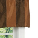 RLF Home Pascal Stripe Tailored Window Valance 100% Cotton Lined Rod Pocket 50" x 17" Brown