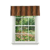 RLF Home Pascal Stripe Tailored Window Valance 100% Cotton Lined Rod Pocket 50" x 17" Brown