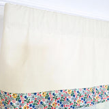 RLF Home Petite Flowers Banded Window Valance 100% Cotton Lined Rod Pocket 50" x 17" Multi
