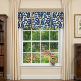 RLF Home Tracy Pleated Window Valance 100% Cotton Rod Pocket 50" x 17" Blue