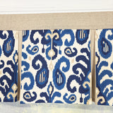 RLF Home Tracy Pleated Window Valance 100% Cotton Rod Pocket 50" x 17" Blue