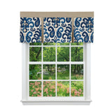 RLF Home Tracy Pleated Window Valance 100% Cotton Rod Pocket 50" x 17" Blue