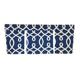 RLF Home Oblique Pleated Window Valance 100% Cotton Rod Pocket 50" x 17" Blue