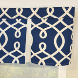RLF Home Oblique Pleated Window Valance 100% Cotton Rod Pocket 50" x 17" Blue