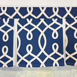 RLF Home Oblique Pleated Window Valance 100% Cotton Rod Pocket 50" x 17" Blue