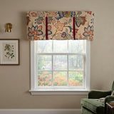 RLF Home Silvia Pleated Window Valance 100% Cotton Rod Pocket 50" x 17" Multi