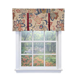 RLF Home Silvia Pleated Window Valance 100% Cotton Rod Pocket 50" x 17" Multi