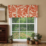 RLF Home Love Bird Pleated Window Valance 100% Cotton Rod Pocket 50" x 17" Orange
