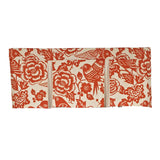 RLF Home Love Bird Pleated Window Valance 100% Cotton Rod Pocket 50" x 17" Orange