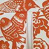 RLF Home Love Bird Pleated Window Valance 100% Cotton Rod Pocket 50" x 17" Orange