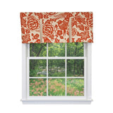 RLF Home Love Bird Pleated Window Valance 100% Cotton Rod Pocket 50" x 17" Orange