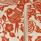 RLF Home Love Bird Pleated Window Valance 100% Cotton Rod Pocket 50" x 17" Orange
