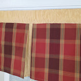 RLF Home Duncaster Pleated Window Valance 100% Cotton Rod Pocket 50" x 17" Burgundy