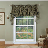 RLF Home Soft Rayon 3-S Victory Swag Window Valance 100% Cotton Tab Top 54" x 17" Green