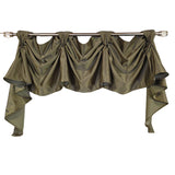 RLF Home Soft Rayon 3-S Victory Swag Window Valance 100% Cotton Tab Top 54" x 17" Green