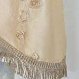 RLF Home Ribbons Trimmed Cornice Window Valance 100% Cotton Lined Rod Pocket 50" x 17" Beige