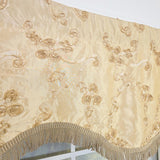 RLF Home Ribbons Trimmed Cornice Window Valance 100% Cotton Lined Rod Pocket 50" x 17" Beige