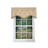 RLF Home Ribbons Trimmed Cornice Window Valance 100% Cotton Lined Rod Pocket 50" x 17" Beige