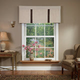RLF Home Denton Flat Line Window Valance 100% Cotton Rod Pocket 50" x 17" Beige