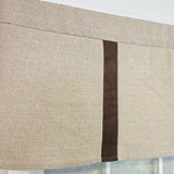 RLF Home Denton Flat Line Window Valance 100% Cotton Rod Pocket 50" x 17" Beige