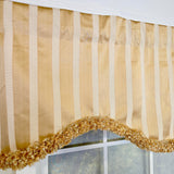 RLF Home Nugett Trimmed Cornice Window Valance 100% Cotton Lined Rod Pocket 50" x 17" Gold