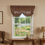 RLF Home Linen Sheer Stationary Balloon Window Valance 100% Cotton Rod Pocket 50" x 17"