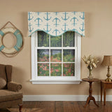 RLF Home Anchors Cornice Window Valance 100% Cotton Lined Rod Pocket 50" x 17" Green
